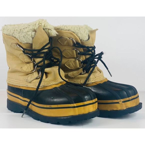 Sorel Caribou II Tan Leather Waterproof Lace Up Winter Boots Women’s 6 - Picture 3 of 5